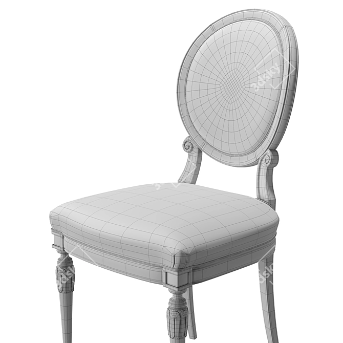 Elegant Bellotti 1376 Walnut Chair 3D model image 6