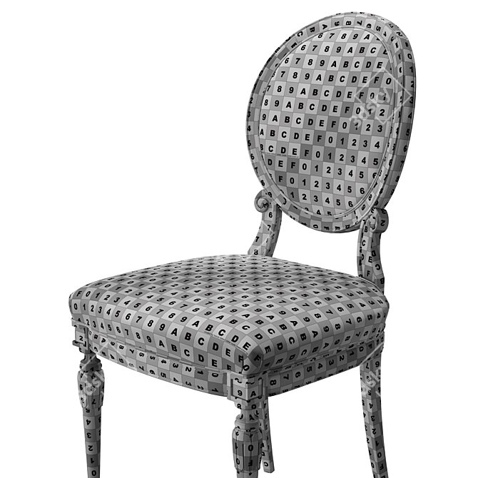 Elegant Bellotti 1376 Walnut Chair 3D model image 7