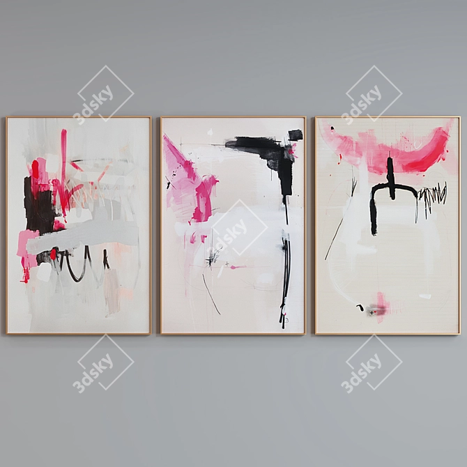 Modern Abstract Picture Frame Set 3D model image 4