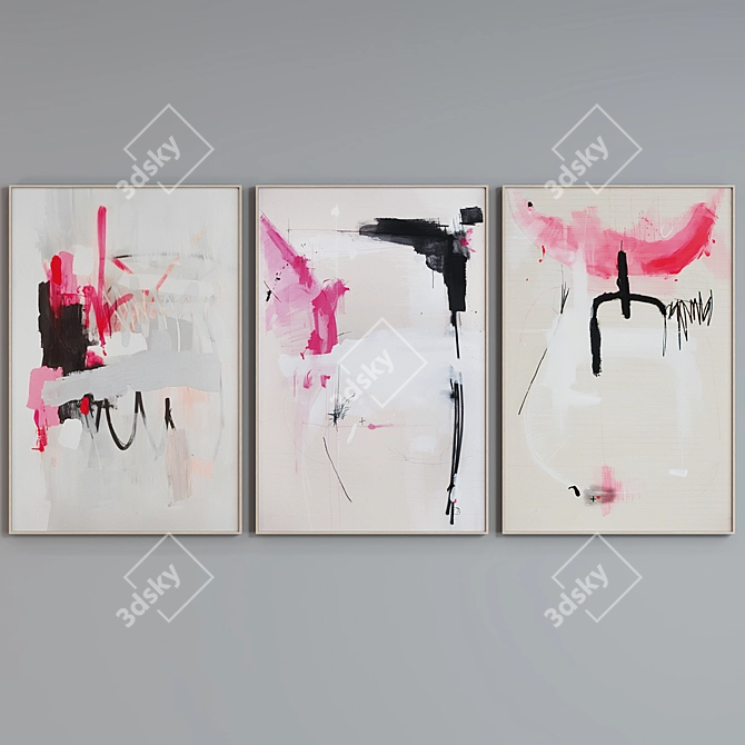 Modern Abstract Picture Frame Set 3D model image 5