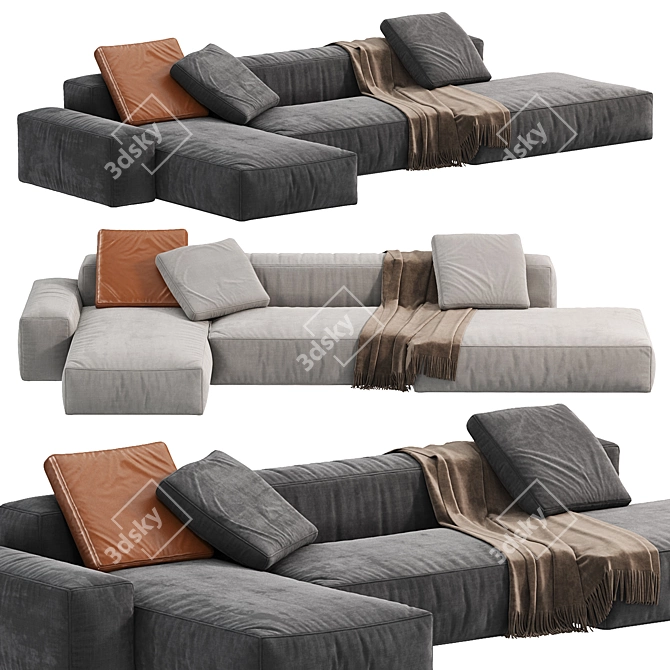 Elegant Modern Boca Navi Sofa 3D model image 1