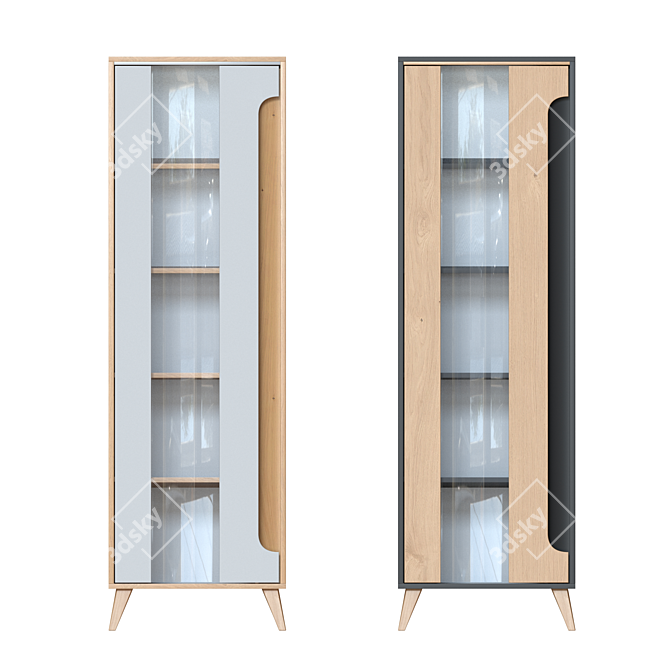 7-Tier Bookcase Nova White 3D model image 2