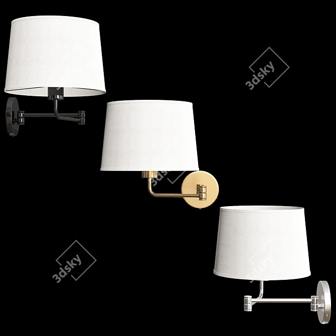 Modern Swing Arm Sconce Luminaire 3D model image 1