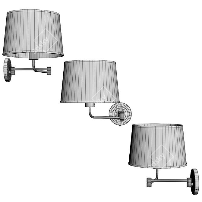 Modern Swing Arm Sconce Luminaire 3D model image 5