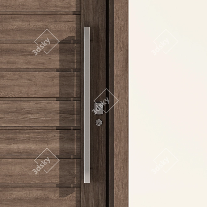 Russian Wooden Front Door Set 3D model image 2