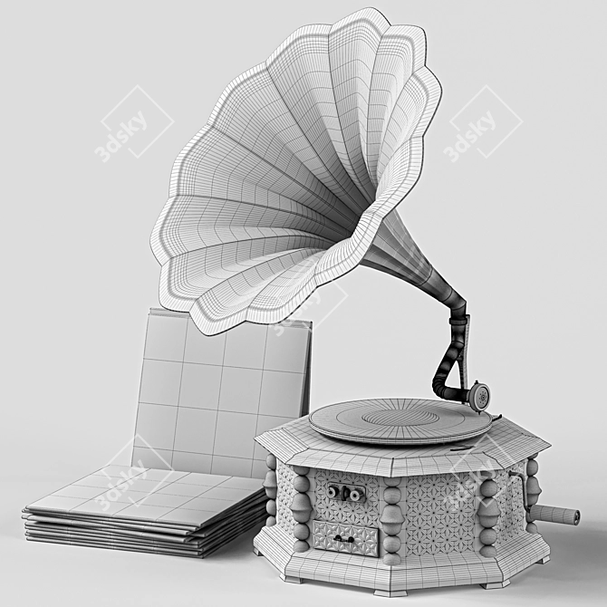 Vintage Phonograph 3D Model 3D model image 3