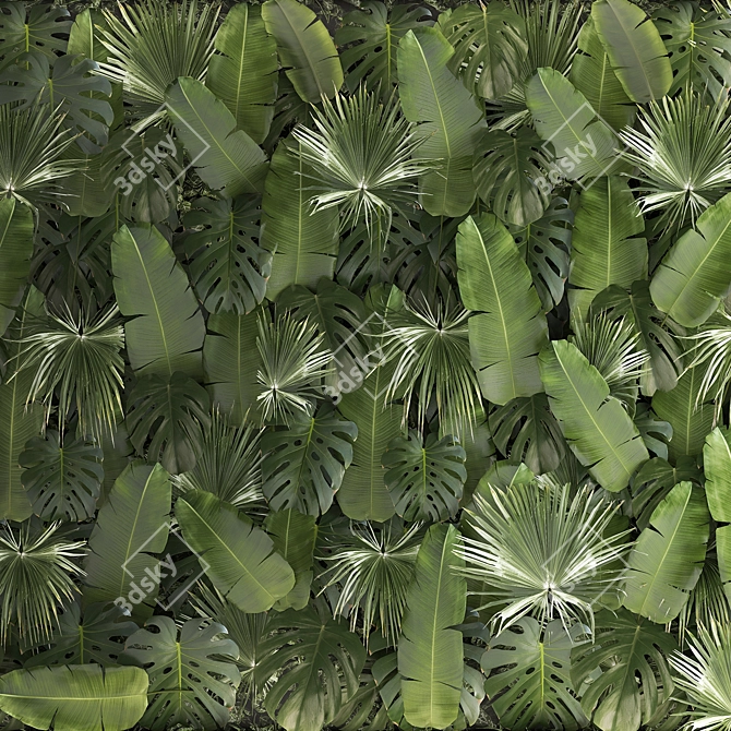 Tropical Greenery Wall Art 3D model image 3