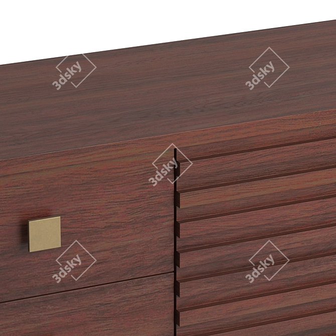 Mahogany Buffet Server Cabinet 3D model image 2