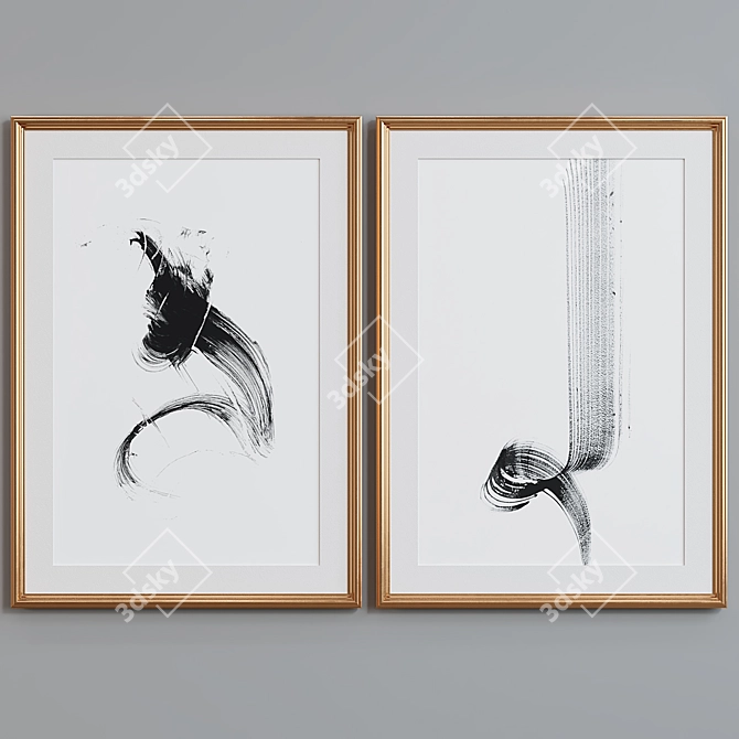 Modern Abstract Picture Frame Set 3D model image 4