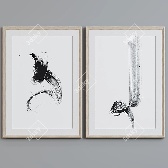 Modern Abstract Picture Frame Set 3D model image 5