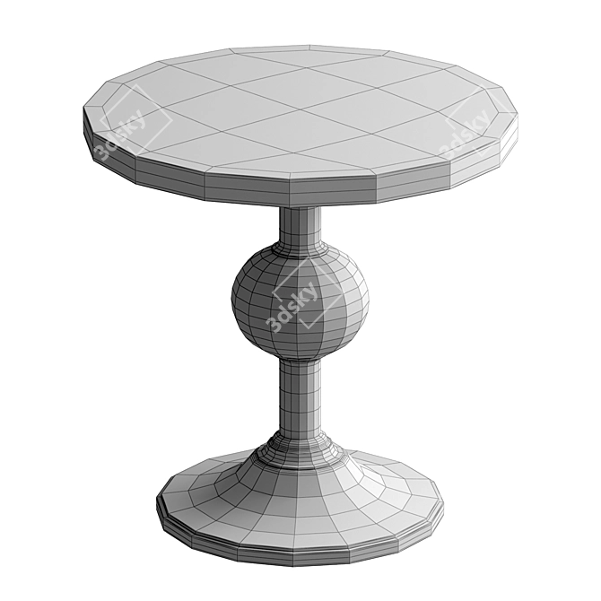 Zuri Coastal Grey Round Table 3D model image 4