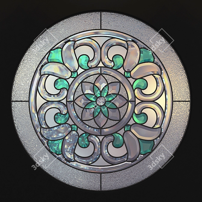 Round Stained Glass Panels 3D model image 4