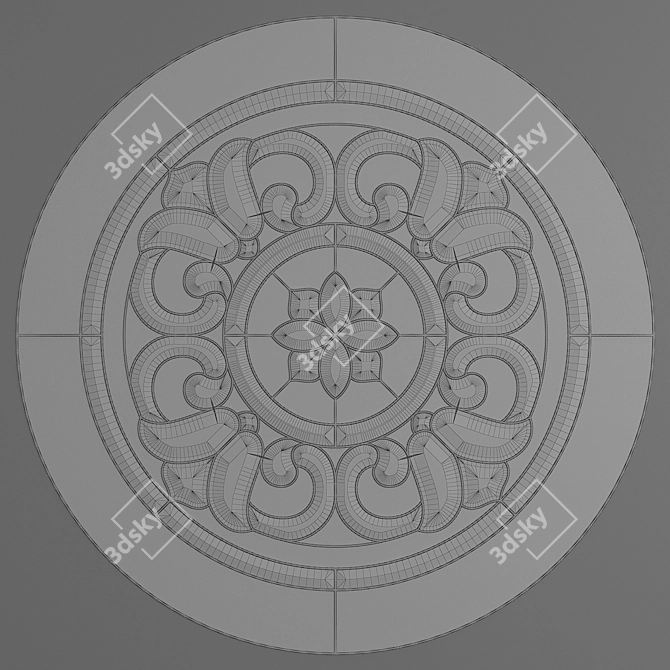 Round Stained Glass Panels 3D model image 5