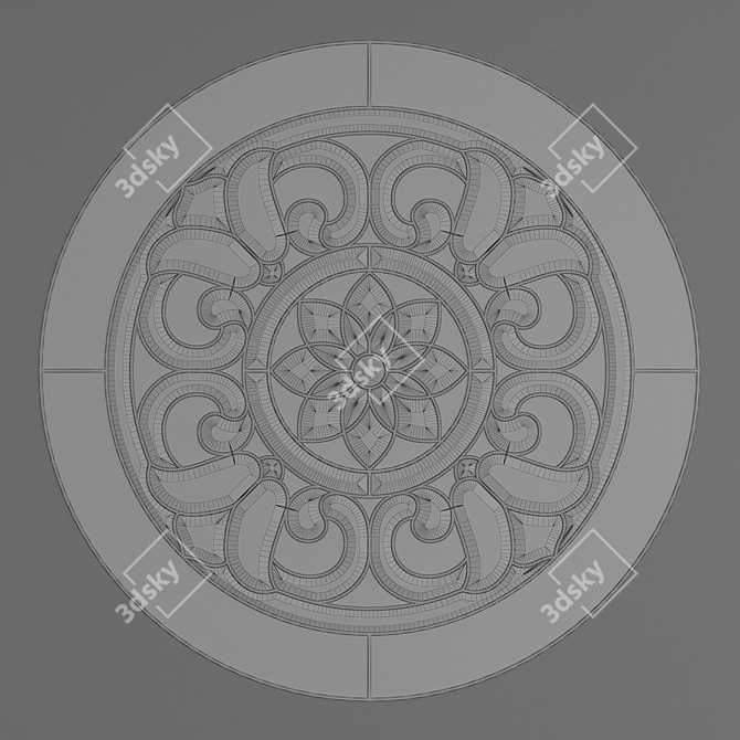 Round Stained Glass Panels 3D model image 6