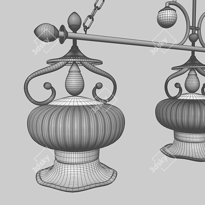 Elegant Provence Chandelier 950mm 3D model image 2