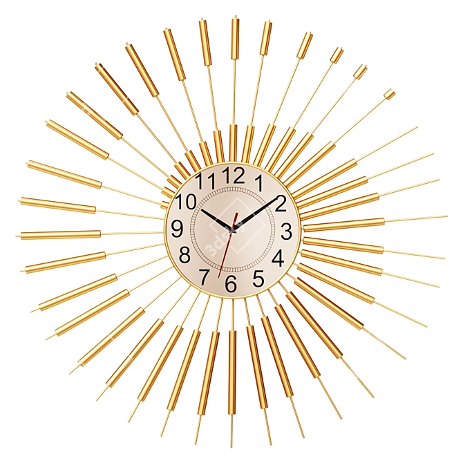 Title: Golden Helical Metal Frame Clock 3D model image 1