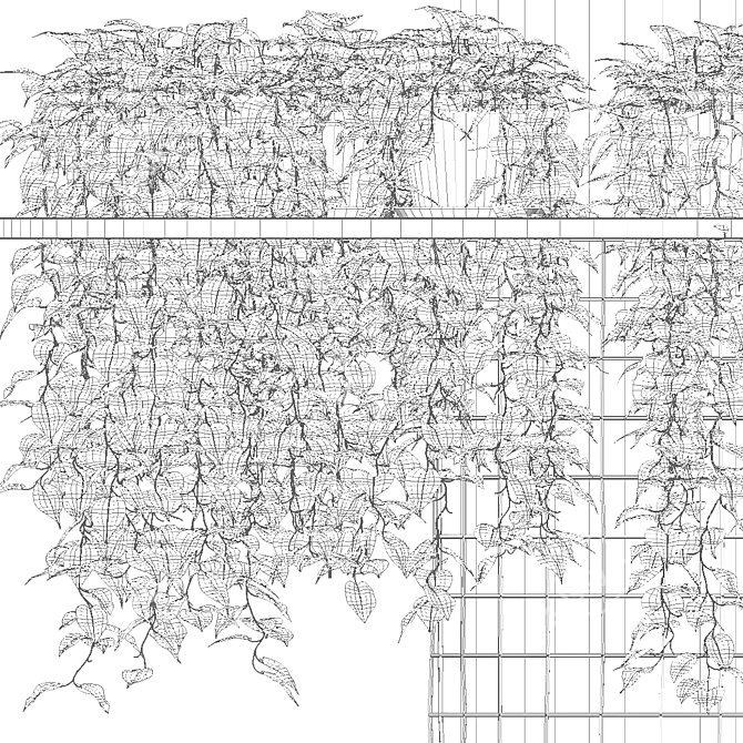 Hanging Epipremnum Plant Column 3D model image 4