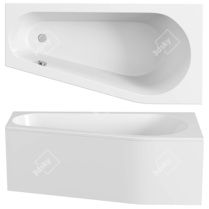 Riho Delta Compact Built-In Bath 3D model image 1