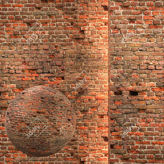 Seamless Texture Brick Material Kit 3D model image 1