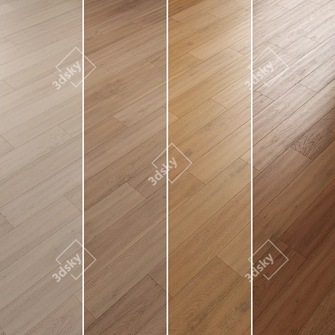 Oak Parquet Flooring Collection 3D model image 2