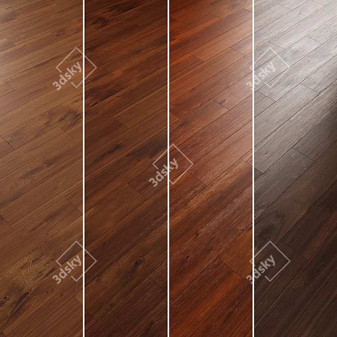 Oak Parquet Flooring Collection 3D model image 3