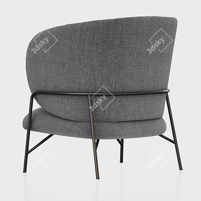 Japanese Elegance Lounge Armchair 3D model image 3