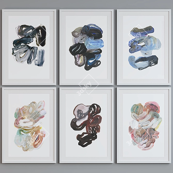 Modern Abstract Picture Frame Set 3D model image 2