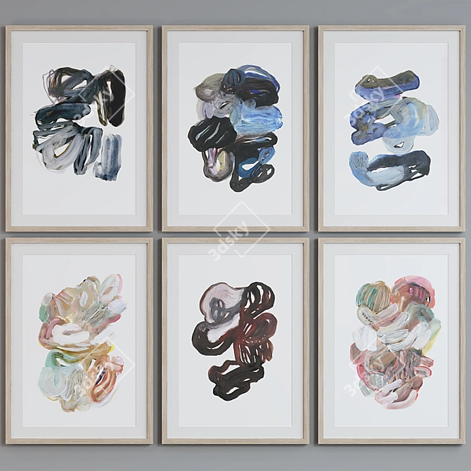 Modern Abstract Picture Frame Set 3D model image 5