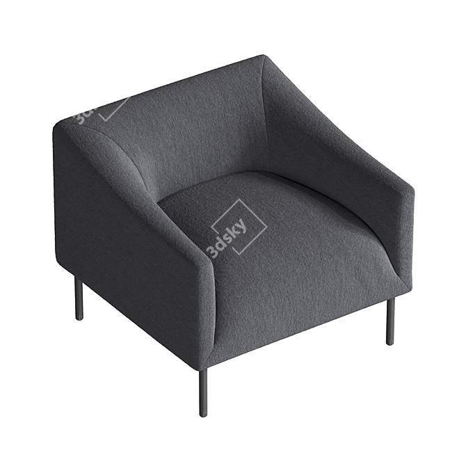 Sleek Modern Lounge Chair 3D model image 3