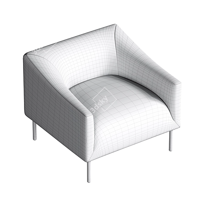 Sleek Modern Lounge Chair 3D model image 4