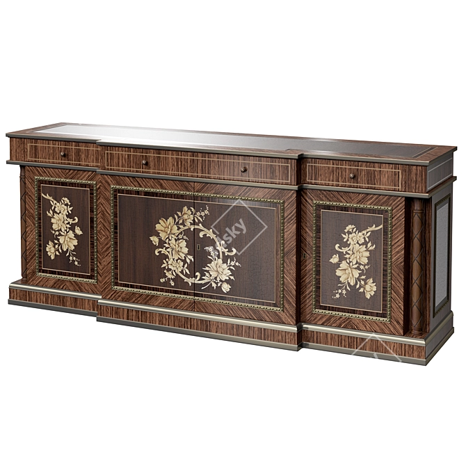 Exquisite Bellotti 1370 Sideboard in Bronzed Wood 3D model image 1