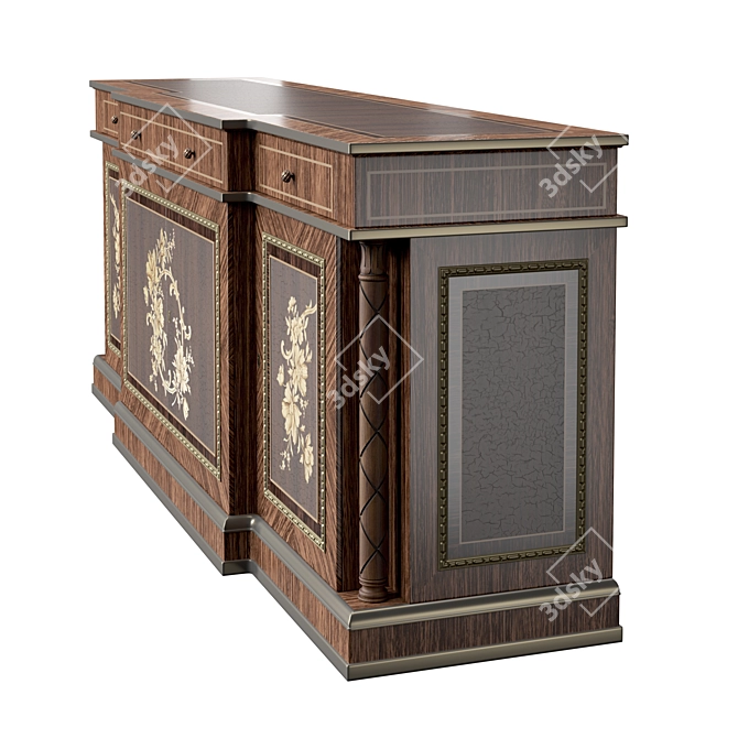 Exquisite Bellotti 1370 Sideboard in Bronzed Wood 3D model image 2