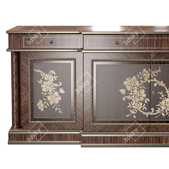 Exquisite Bellotti 1370 Sideboard in Bronzed Wood 3D model image 3