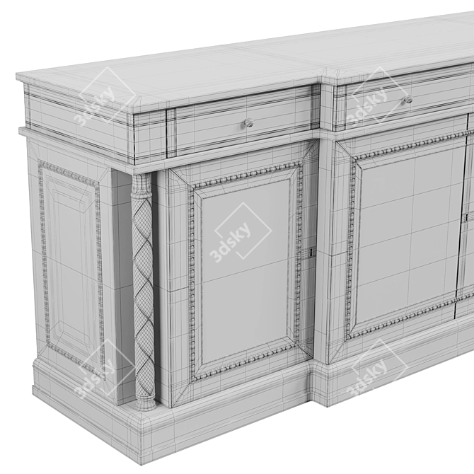 Exquisite Bellotti 1370 Sideboard in Bronzed Wood 3D model image 7