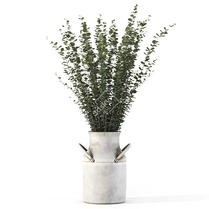 Lush Eucalyptus Bundle in Vase 3D model image 1