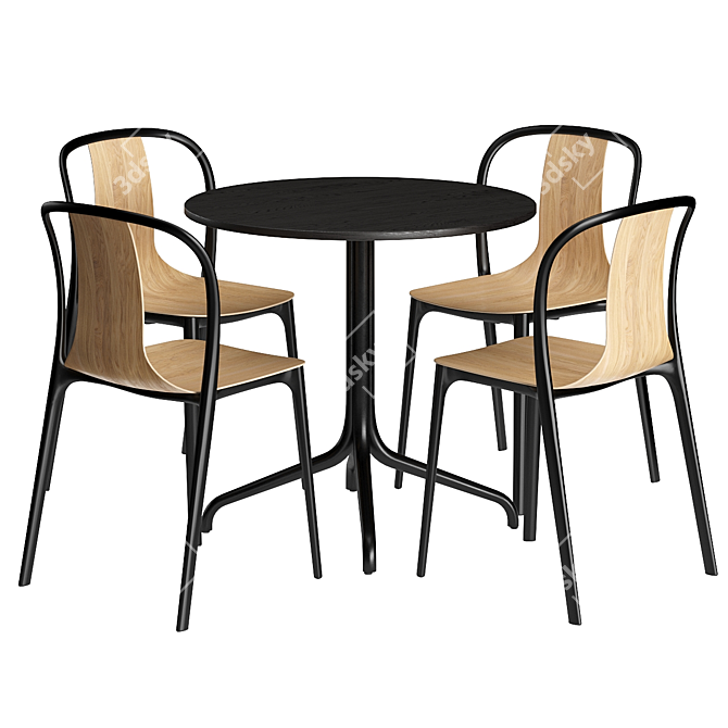 Sleek Belleville Table Set 3D model image 1