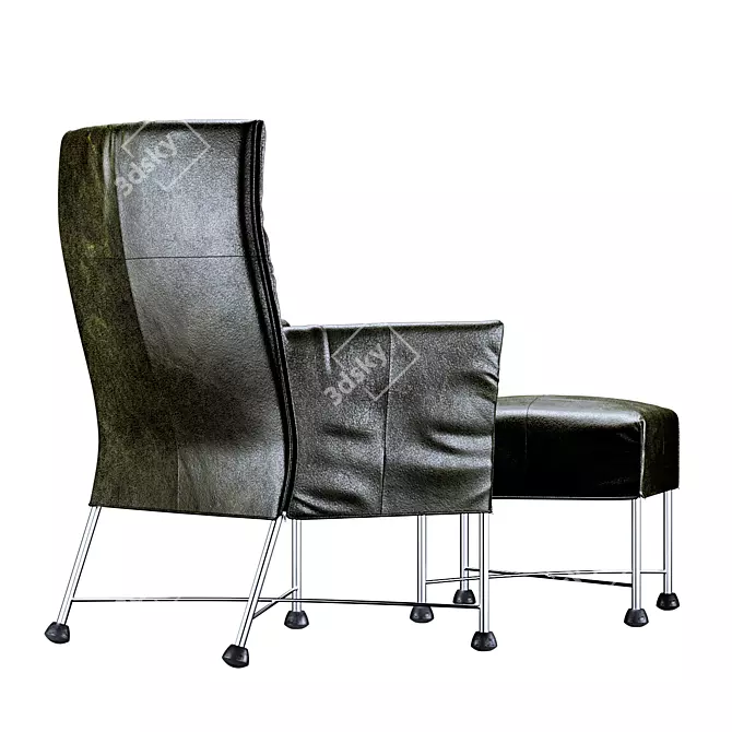 Modern Dutch Design Lounge Chair 3D model image 2