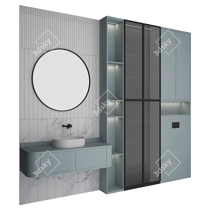 Modern Bathroom Set with Illumination 3D model image 1