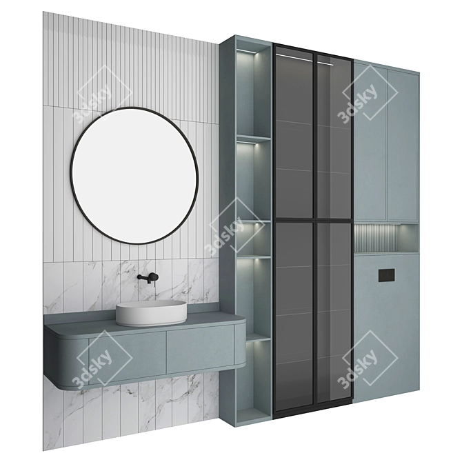 Modern Bathroom Set with Illumination 3D model image 4