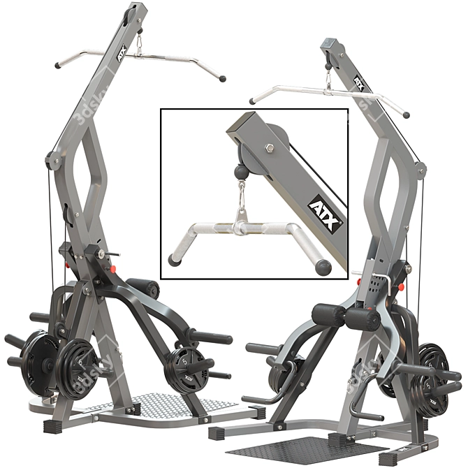 ATX Triplex Multi Gym - Versatile Home Training Set 3D model image 2