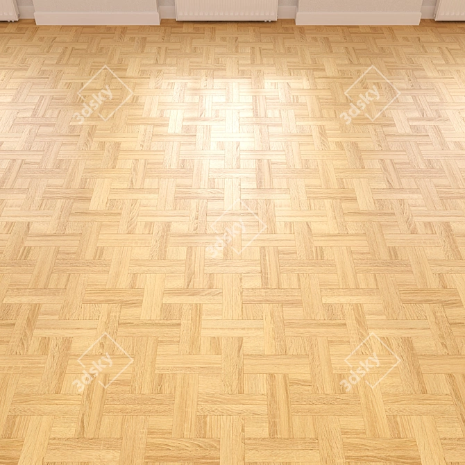 High-Quality Wood Floor 3D Model 3D model image 3