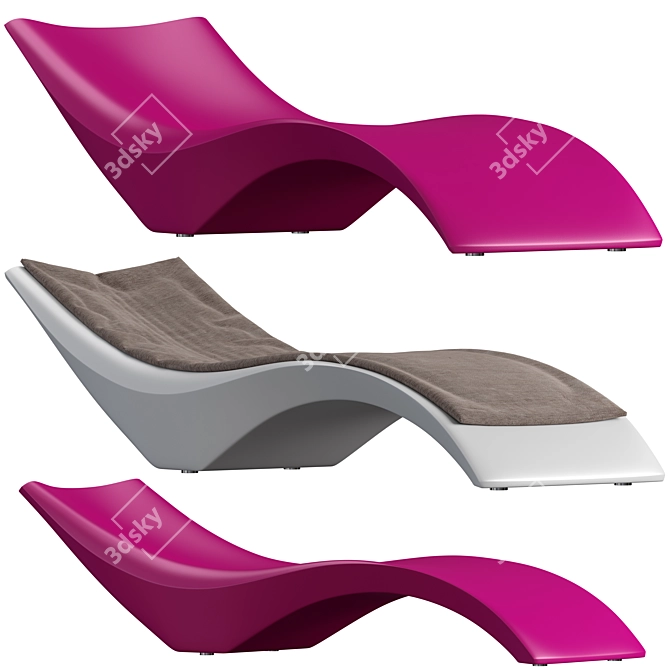 Elegant Cloe Sunbed by Myyour 3D model image 1