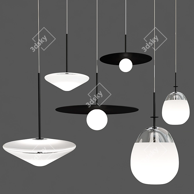 Modern LED Pendant Lamp Collection 3D model image 3