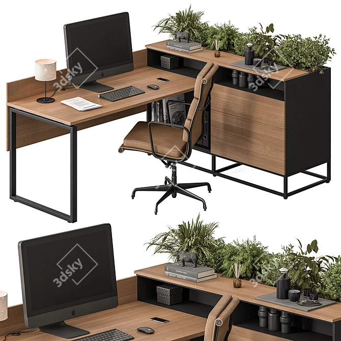 Executive Office Desk - Modern Design 3D model image 1