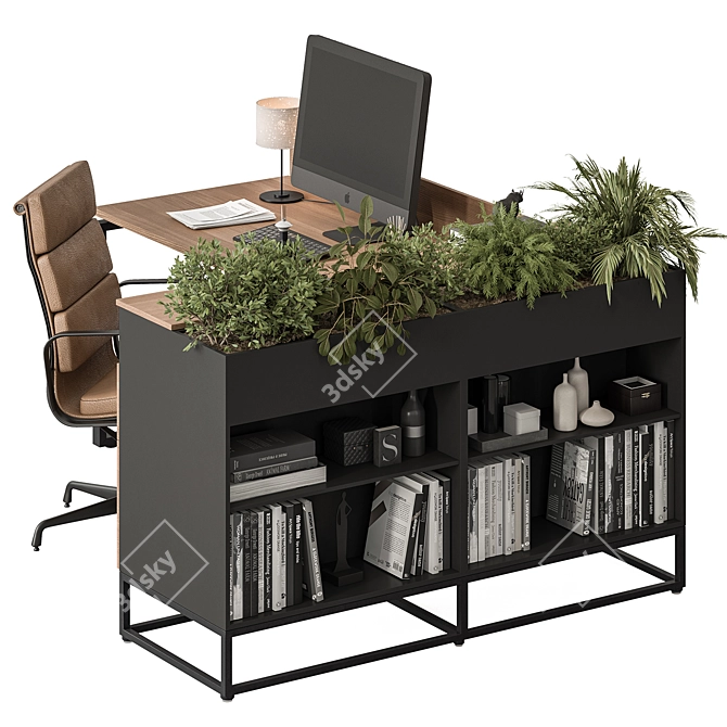 Executive Office Desk - Modern Design 3D model image 2