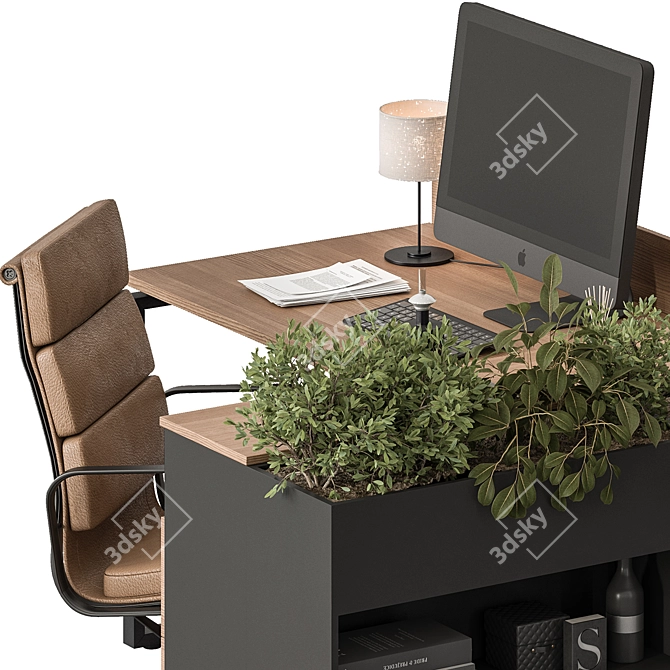 Executive Office Desk - Modern Design 3D model image 4