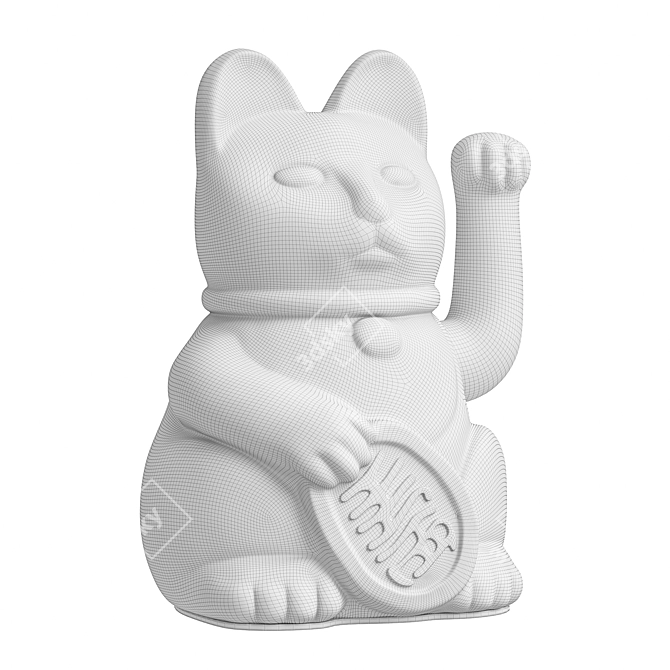 Title: Japanese Lucky Cat Figurine 3D model image 3