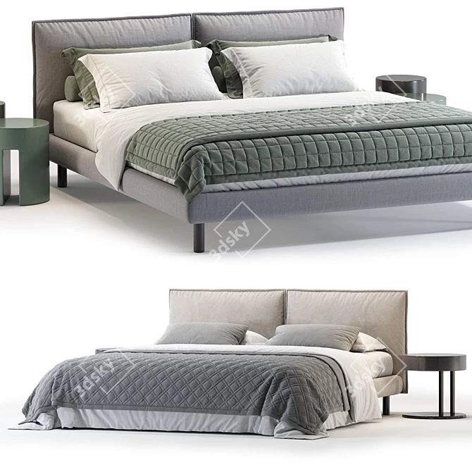 Meridiani Oliver Bed Model Set 3D model image 2