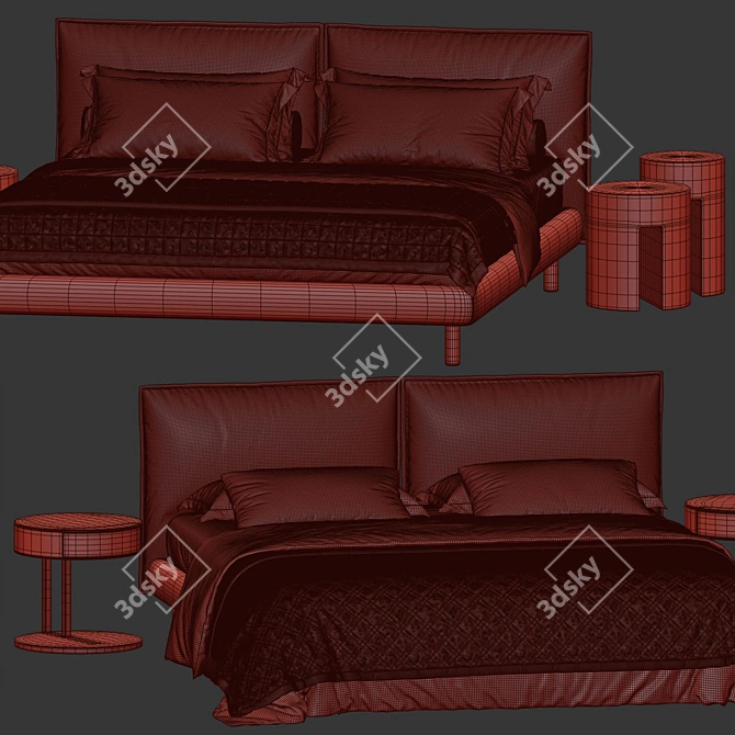 Meridiani Oliver Bed Model Set 3D model image 5