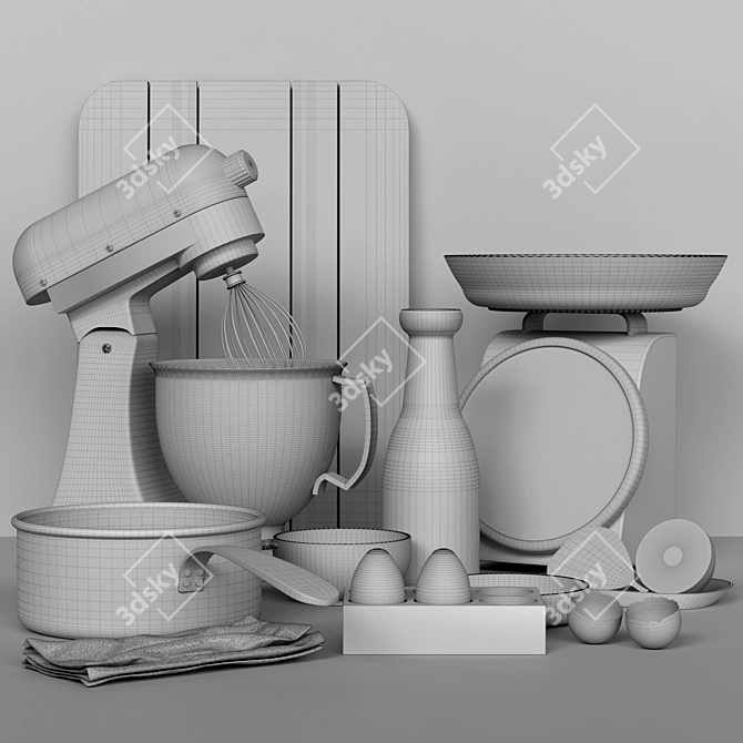 Kitchen Appliances and Utensils Bundle 3D model image 2